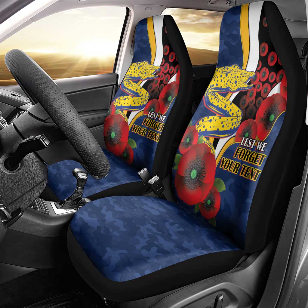 Parramatta Eels ANZAC Personalised Car Seat Cover Lest We Forget Poppy Camo