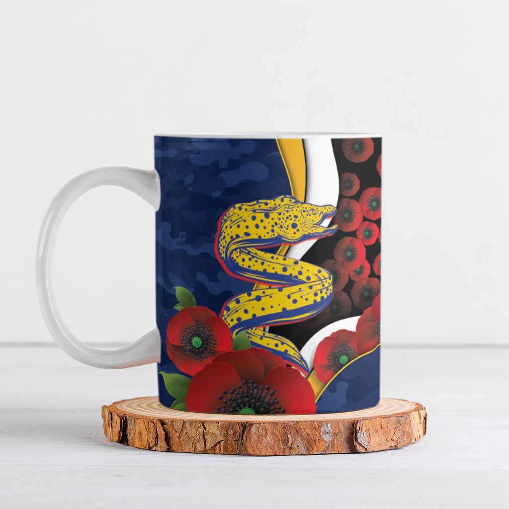 Parramatta Eels ANZAC Personalised Ceramic Mug Lest We Forget Poppy Camo