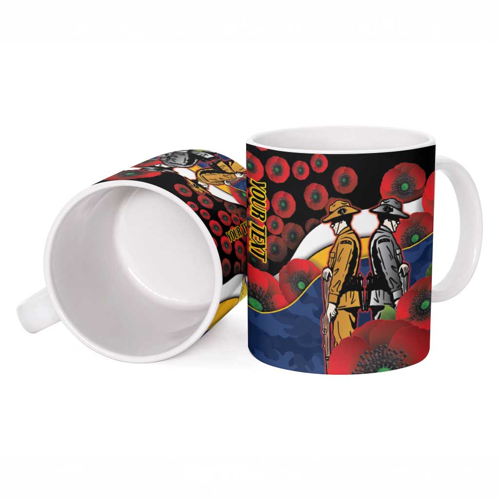 Parramatta Eels ANZAC Personalised Ceramic Mug Lest We Forget Poppy Camo