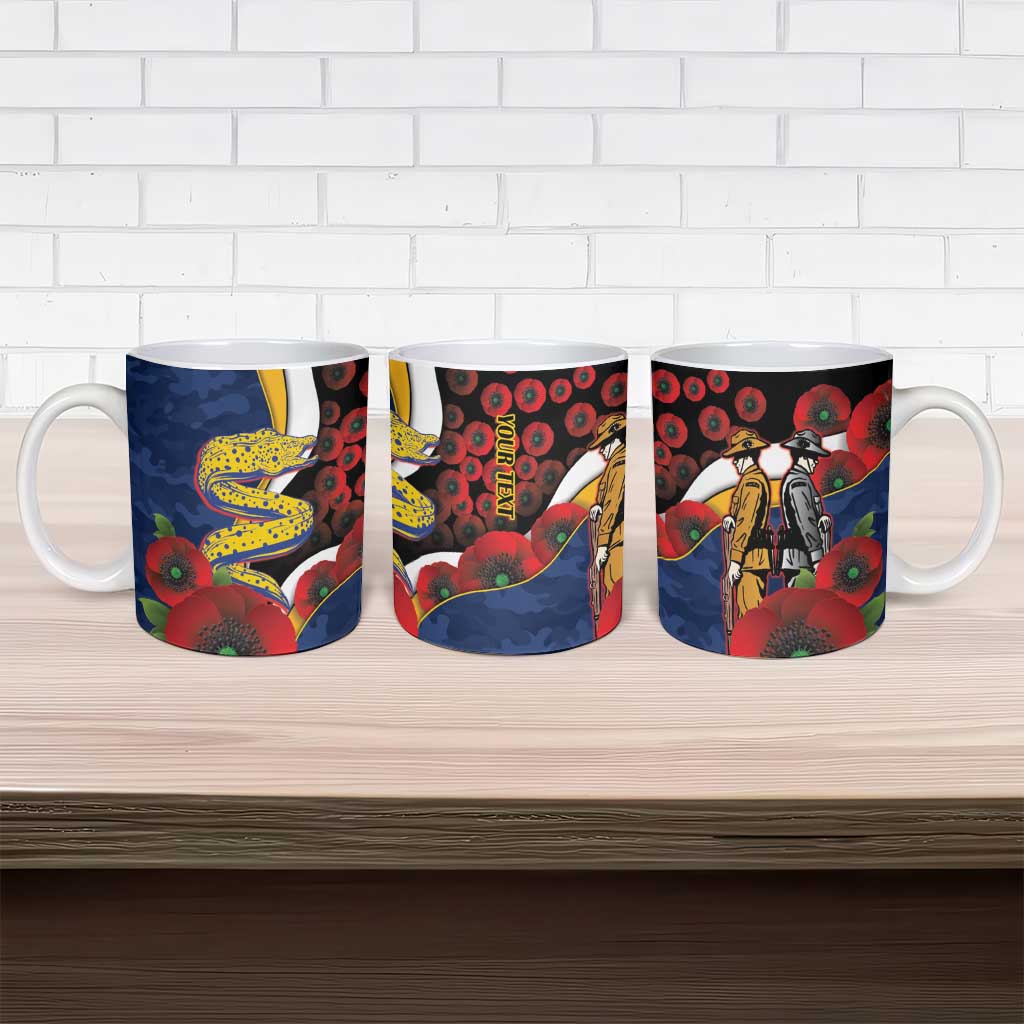 Parramatta Eels ANZAC Personalised Ceramic Mug Lest We Forget Poppy Camo