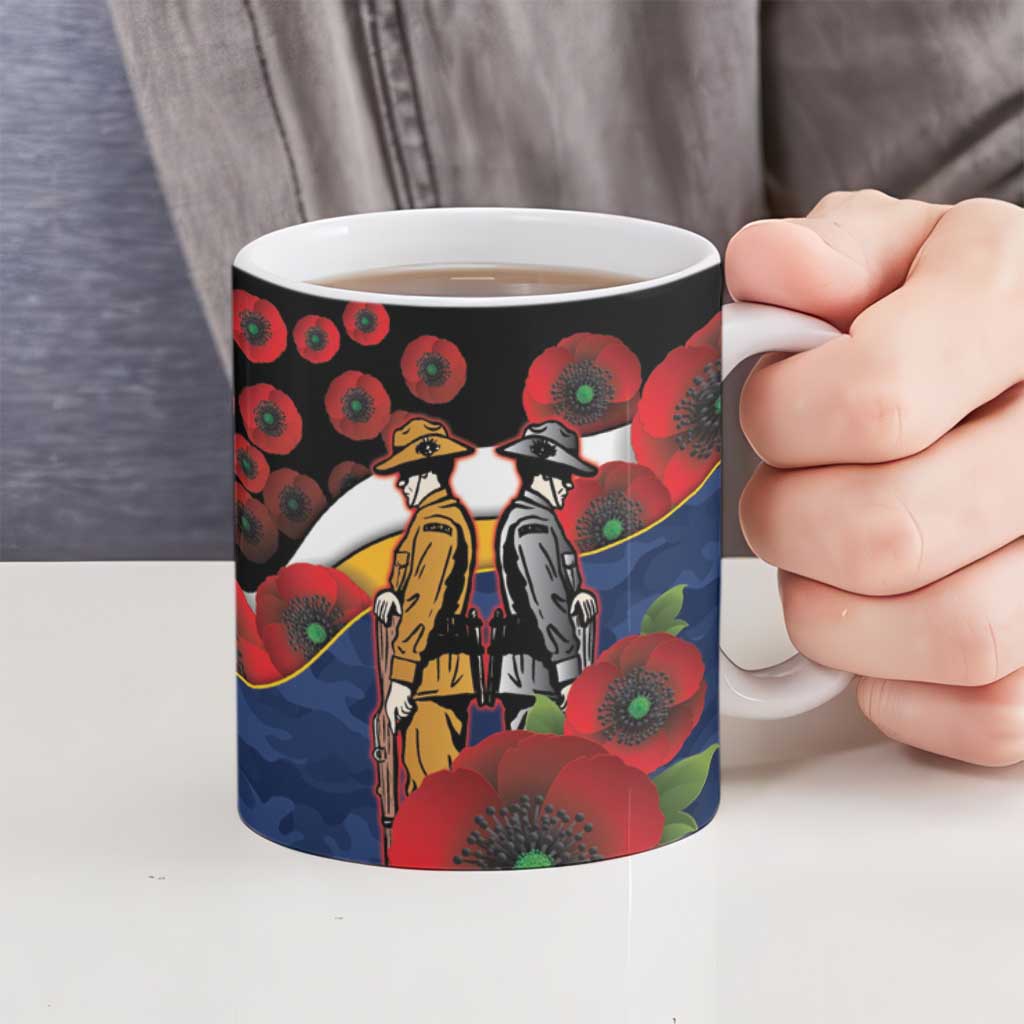 Parramatta Eels ANZAC Personalised Ceramic Mug Lest We Forget Poppy Camo