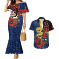 Parramatta Eels ANZAC Personalised Couples Matching Mermaid Dress and Hawaiian Shirt Lest We Forget Poppy Camo