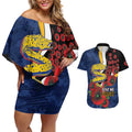 Parramatta Eels ANZAC Personalised Couples Matching Off Shoulder Short Dress and Hawaiian Shirt Lest We Forget Poppy Camo