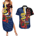 Parramatta Eels ANZAC Personalised Couples Matching Summer Maxi Dress and Hawaiian Shirt Lest We Forget Poppy Camo