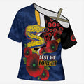 Parramatta Eels ANZAC Personalised Cross Shoulder Shirt Lest We Forget Poppy Camo