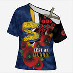 Parramatta Eels ANZAC Personalised Cross Shoulder Shirt Lest We Forget Poppy Camo