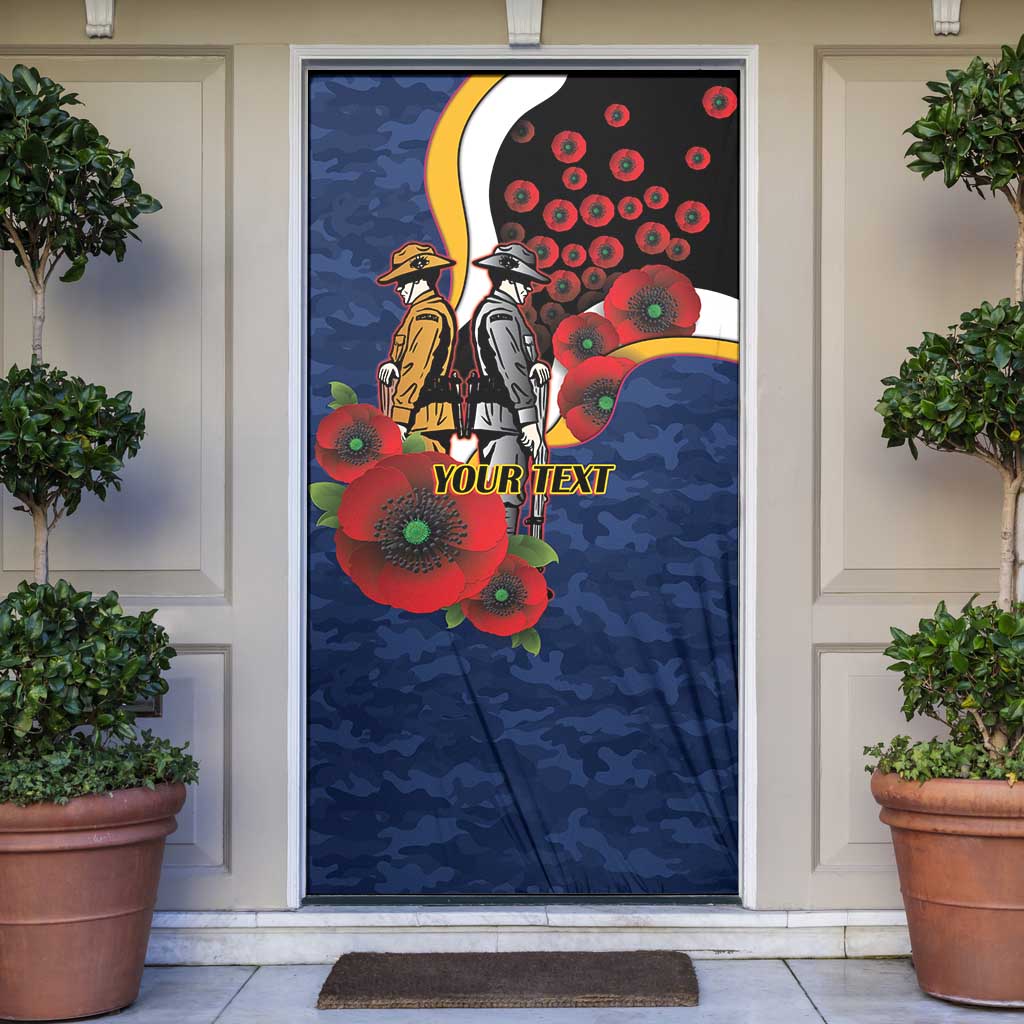 Parramatta Eels ANZAC Personalised Door Cover Lest We Forget Poppy Camo