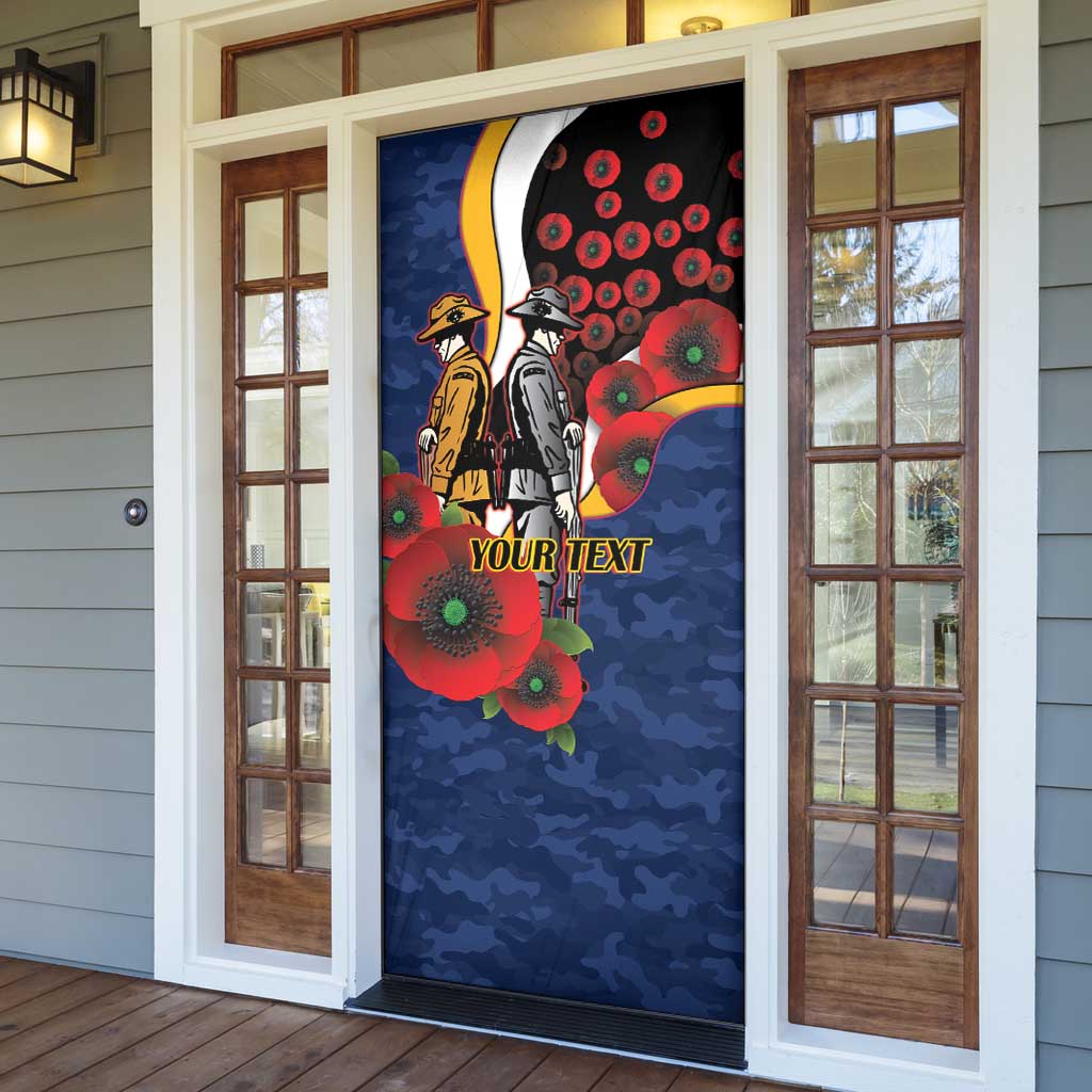 Parramatta Eels ANZAC Personalised Door Cover Lest We Forget Poppy Camo