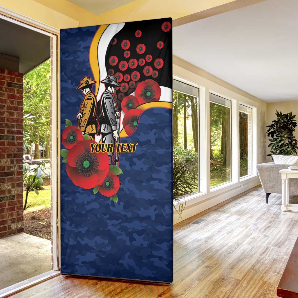 Parramatta Eels ANZAC Personalised Door Cover Lest We Forget Poppy Camo