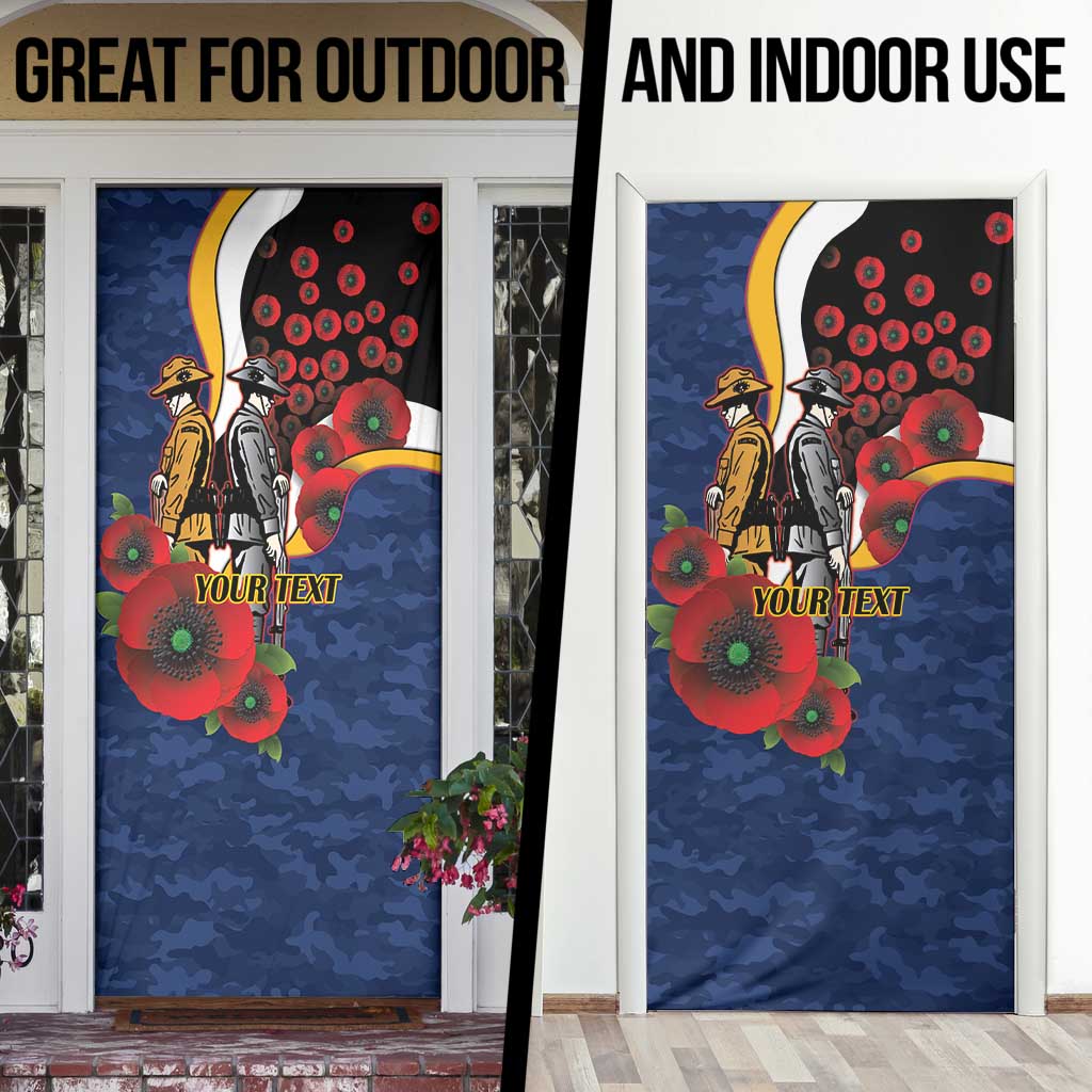 Parramatta Eels ANZAC Personalised Door Cover Lest We Forget Poppy Camo