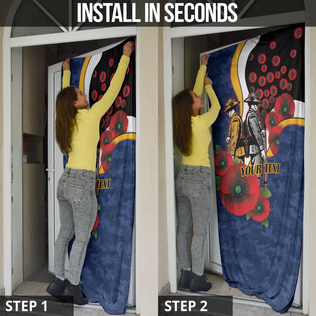 Parramatta Eels ANZAC Personalised Door Cover Lest We Forget Poppy Camo