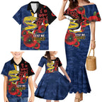Parramatta Eels ANZAC Personalised Family Matching Mermaid Dress and Hawaiian Shirt Lest We Forget Poppy Camo