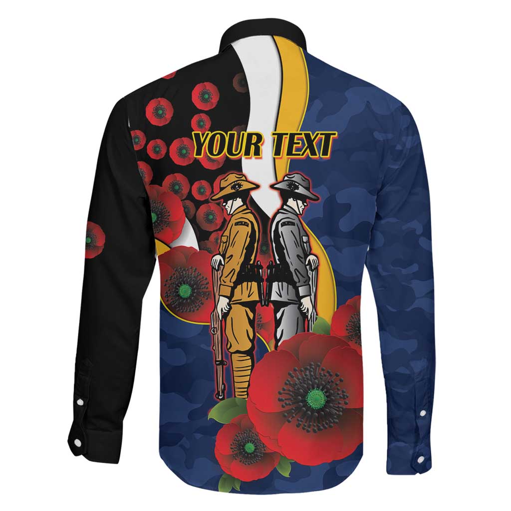 Parramatta Eels ANZAC Personalised Family Matching Off Shoulder Maxi Dress and Hawaiian Shirt Lest We Forget Poppy Camo