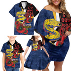 Parramatta Eels ANZAC Personalised Family Matching Off Shoulder Short Dress and Hawaiian Shirt Lest We Forget Poppy Camo