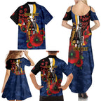 Parramatta Eels ANZAC Personalised Family Matching Summer Maxi Dress and Hawaiian Shirt Lest We Forget Poppy Camo