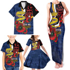 Parramatta Eels ANZAC Personalised Family Matching Tank Maxi Dress and Hawaiian Shirt Lest We Forget Poppy Camo