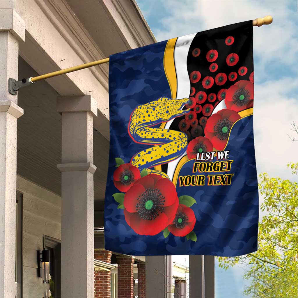 Parramatta Eels ANZAC Personalised Garden Flag Lest We Forget Poppy Camo