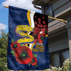 Parramatta Eels ANZAC Personalised Garden Flag Lest We Forget Poppy Camo
