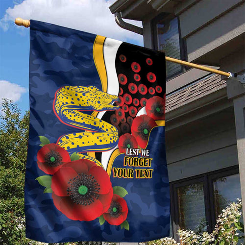 Parramatta Eels ANZAC Personalised Garden Flag Lest We Forget Poppy Camo