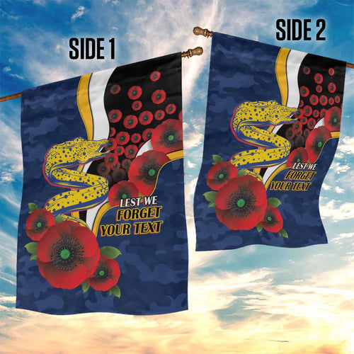 Parramatta Eels ANZAC Personalised Garden Flag Lest We Forget Poppy Camo