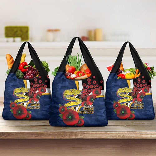 Parramatta Eels ANZAC Personalised Grocery Bag Lest We Forget Poppy Camo