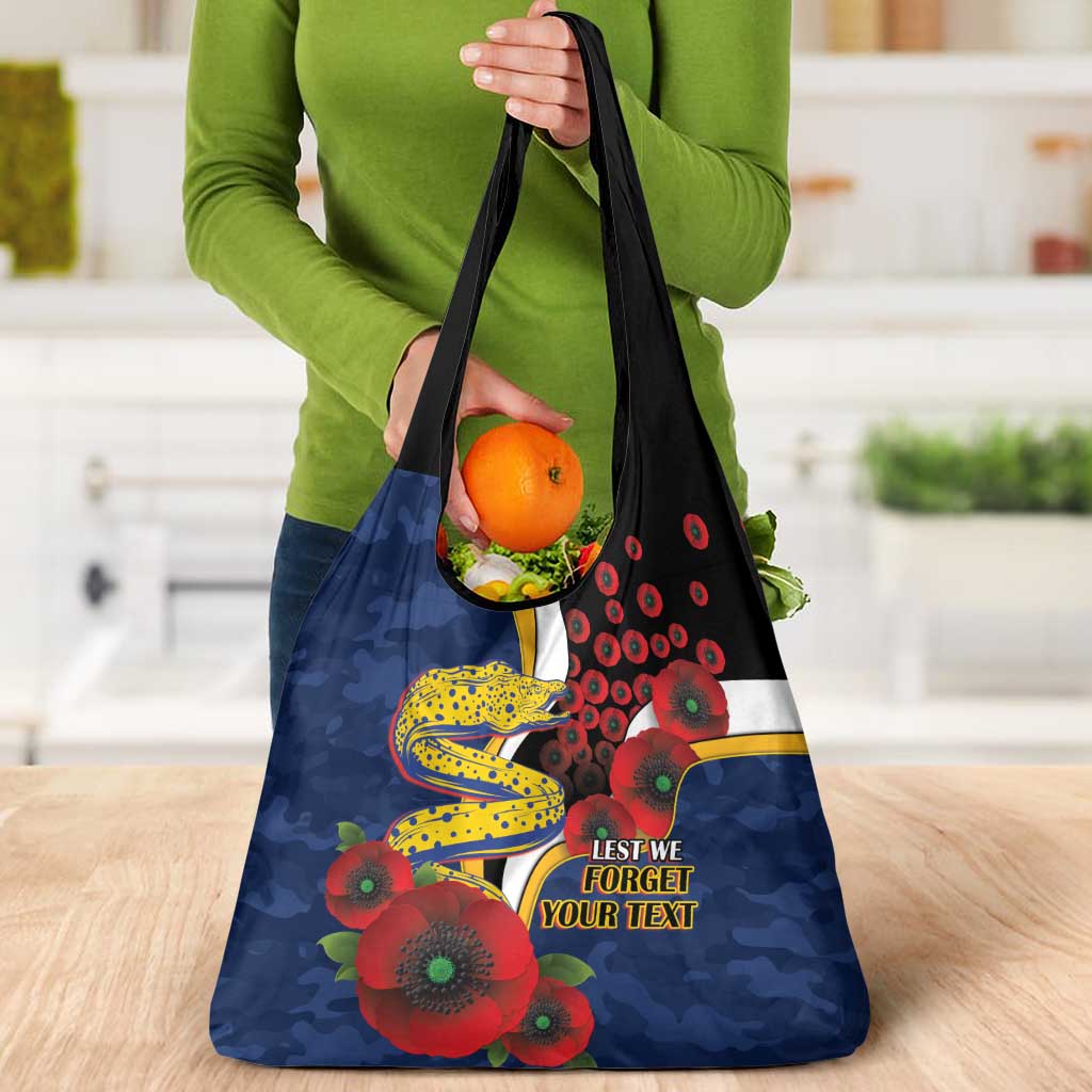 Parramatta Eels ANZAC Personalised Grocery Bag Lest We Forget Poppy Camo