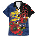 Parramatta Eels ANZAC Personalised Hawaiian Shirt Lest We Forget Poppy Camo