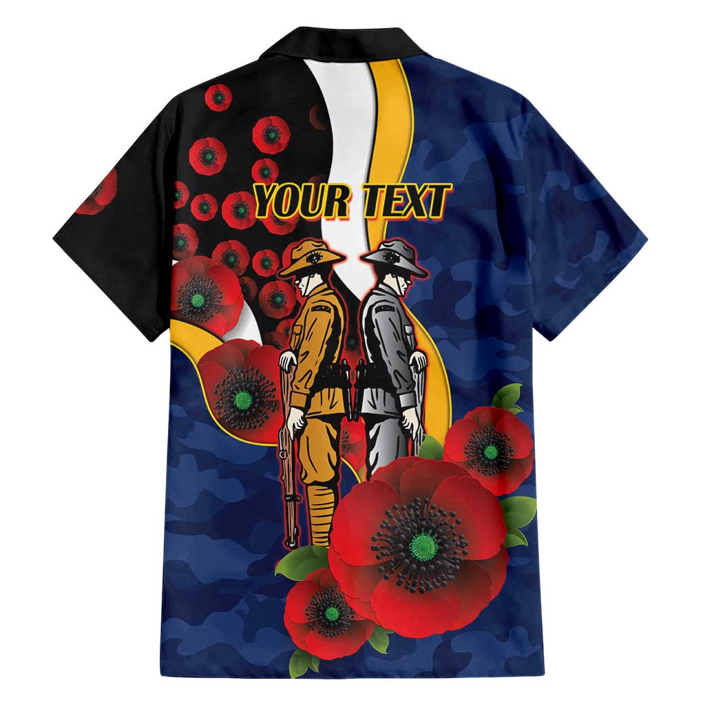 Parramatta Eels ANZAC Personalised Hawaiian Shirt Lest We Forget Poppy Camo