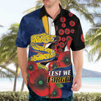 Parramatta Eels ANZAC Personalised Hawaiian Shirt Lest We Forget Poppy Camo