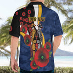 Parramatta Eels ANZAC Personalised Hawaiian Shirt Lest We Forget Poppy Camo