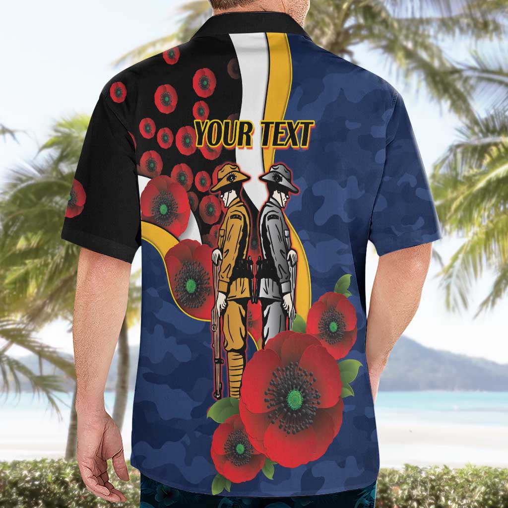 Parramatta Eels ANZAC Personalised Hawaiian Shirt Lest We Forget Poppy Camo