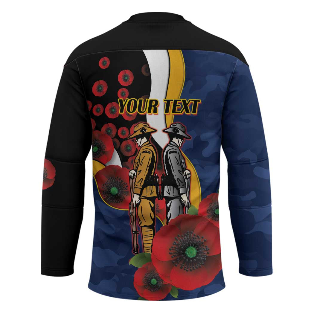 Parramatta Eels ANZAC Personalised Hockey Jersey Lest We Forget Poppy Camo