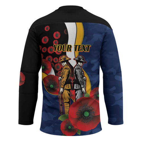 Parramatta Eels ANZAC Personalised Hockey Jersey Lest We Forget Poppy Camo