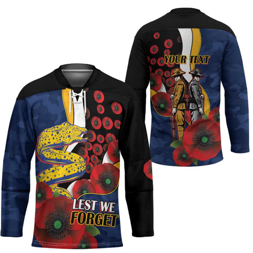 Parramatta Eels ANZAC Personalised Hockey Jersey Lest We Forget Poppy Camo