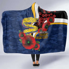 Parramatta Eels ANZAC Personalised Hooded Blanket Lest We Forget Poppy Camo