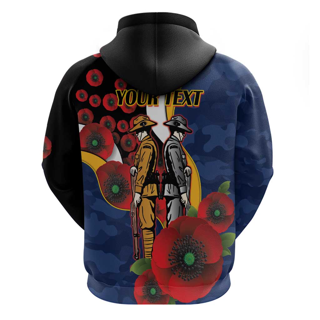 Parramatta Eels ANZAC Personalised Hoodie Lest We Forget Poppy Camo