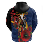 Parramatta Eels ANZAC Personalised Hoodie Lest We Forget Poppy Camo