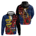 Parramatta Eels ANZAC Personalised Hoodie Lest We Forget Poppy Camo