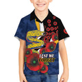 Parramatta Eels ANZAC Personalised Kid Hawaiian Shirt Lest We Forget Poppy Camo