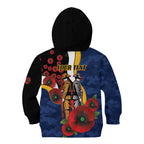Parramatta Eels ANZAC Personalised Kid Hoodie Lest We Forget Poppy Camo