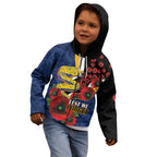 Parramatta Eels ANZAC Personalised Kid Hoodie Lest We Forget Poppy Camo