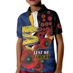 Parramatta Eels ANZAC Personalised Kid Polo Shirt Lest We Forget Poppy Camo