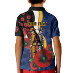 Parramatta Eels ANZAC Personalised Kid Polo Shirt Lest We Forget Poppy Camo