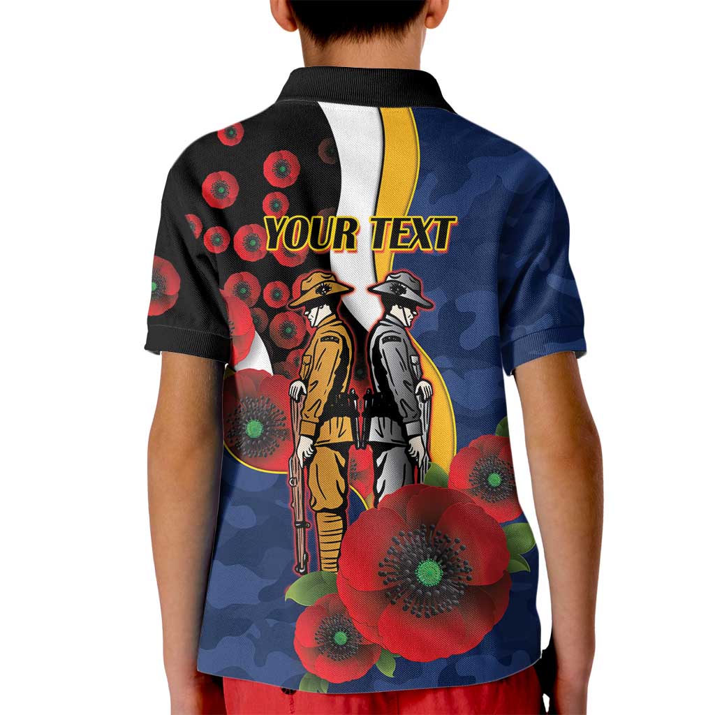 Parramatta Eels ANZAC Personalised Kid Polo Shirt Lest We Forget Poppy Camo