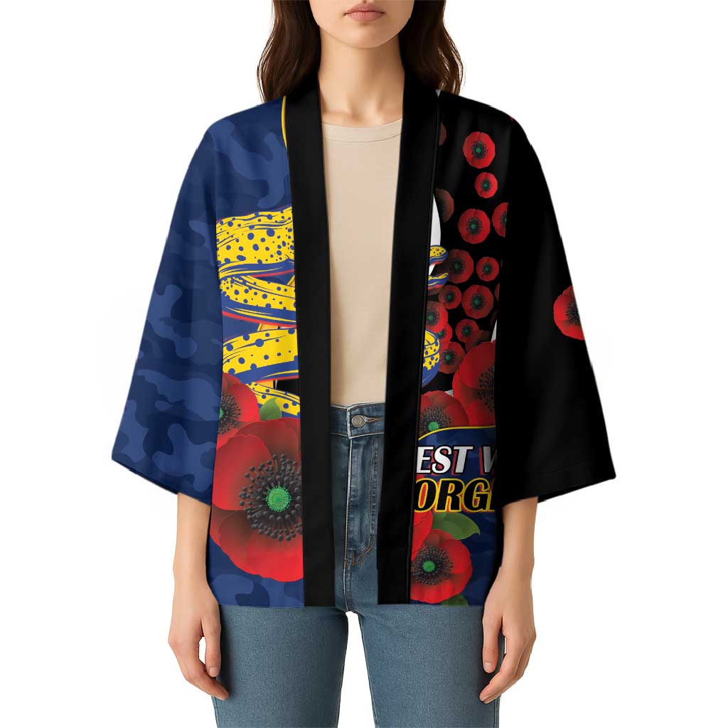 Parramatta Eels ANZAC Personalised Kimono Lest We Forget Poppy Camo