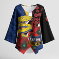 Parramatta Eels ANZAC Personalised Kimono Sleeve Blouse Lest We Forget Poppy Camo