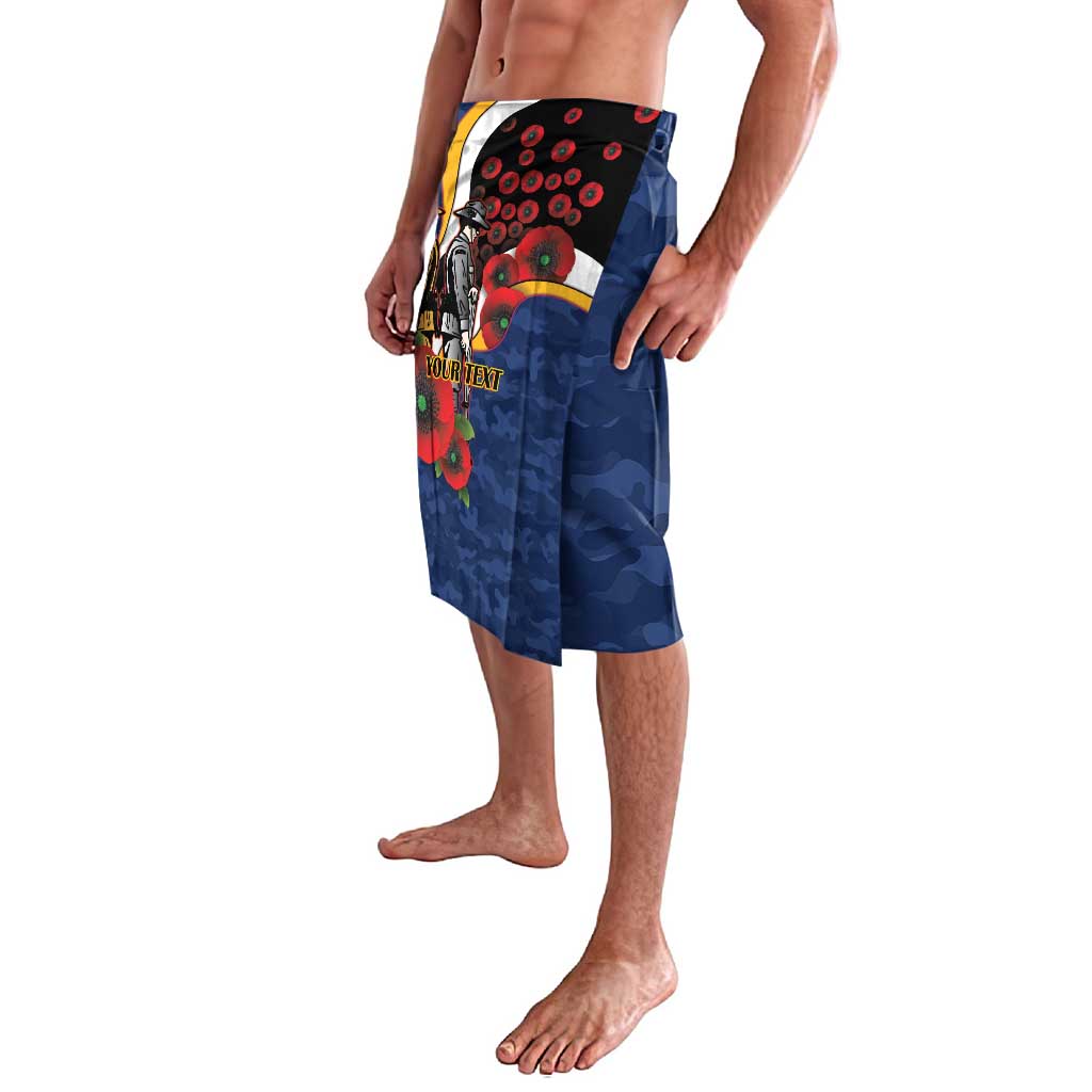Parramatta Eels ANZAC Personalised Lavalava Lest We Forget Poppy Camo