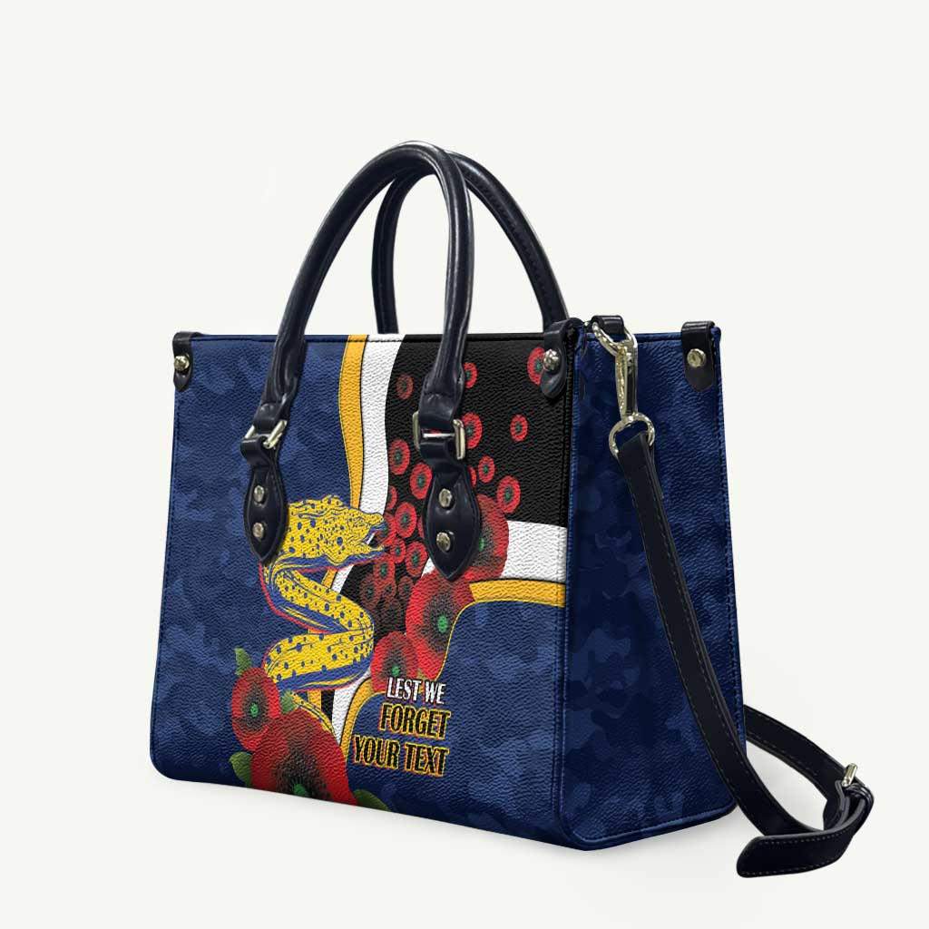 Parramatta Eels ANZAC Personalised Leather Bag Lest We Forget Poppy Camo