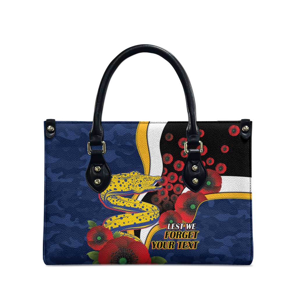 Parramatta Eels ANZAC Personalised Leather Bag Lest We Forget Poppy Camo