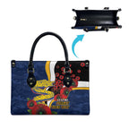Parramatta Eels ANZAC Personalised Leather Bag Lest We Forget Poppy Camo